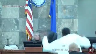 A judge in Las Vegas was just attacked during a live hearing after she denied probation for a felon