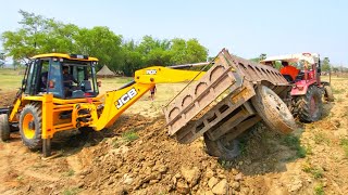 Mahindra 275 Di Tu SP Plus Tractor Overturned Rescued By New JCB 3dx Machine | Jcb Loading Mud