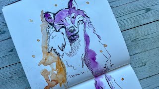 Sketchbook session - live stream  -  ink drawings