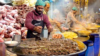 PAKISTANI STREET FOOD - BUTTER GOAT BRAIN KIDNEY OFFAL STEW | SPICY TAWA KATA KAT