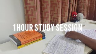 1 HOUR REAL-TIME STUDY SESSION|Background sound| No music| No break| Indian fan sound