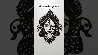 4 बिंदु से दुर्गा माता का चित्र बनाएं| How to Draw Maa Durga| Navratri Easy Drawing #shorts 🙏