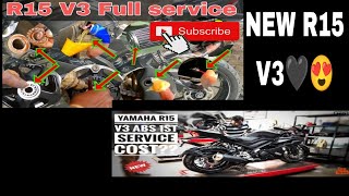 r15v3 💞 1st service$1200😱 #service #modified #r15v3 #yamaha #vrailvideo