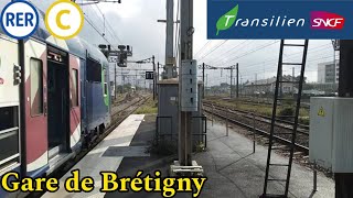 Trains - RER Ligne C : Départ d'un UM de Z 5600 Livrée Transilien à la Gare de Brétigny.