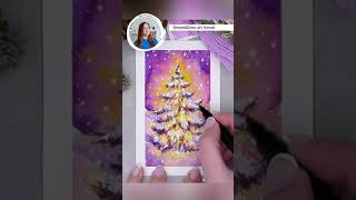 How to draw winter magic tree🎄❄