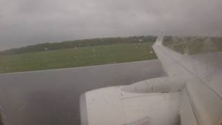 Take off from Szczecin to Warsaw Boeing 737-800 Ryanair