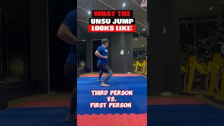 What the Unsu jump looks like: 3rd Person POV vs 1st Person POV 🥋 #karate #shorts