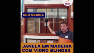 janela em madeira com blindex casaartur.com