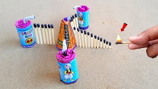 Matchstick Chain Reaction Domino Vs Diwali Crackers Amazing Experiment