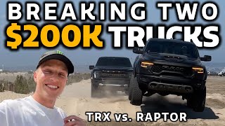 WE DESTROYED 2x 200k € TRUCKS - DODGE RAM TRX vs. FORD RAPTOR EXTREME OFFROADING - OG SCHAEFCHEN