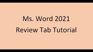 Microsoft Word Review Tab tuoturail ]آموزش ورد تب ریویو 2021