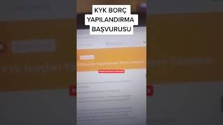 KYK borç yapılandırma başvurusu nereden yapılır? #shorts