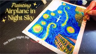 What if an airplane flies through THE STARRY NIGHT painting?