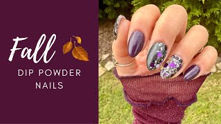 Fall Themed Dip Powder Nails | Double Dipp’d | Glitter Ombré