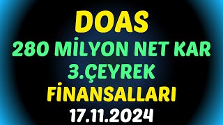 #DOAS TEMEL BİLGİLER FİNANSALLARI - 3.ÇEYREK - #borsa #hisse #doas #DOĞUŞOTO #doas #bilanço