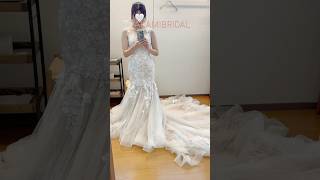 大人気なのも納得😭🫶裾がボリューミーなマーメイドドレス🐚可愛すぎた！！！#ドレス試着 #weddingdress