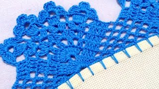 bico/barrado de crochê fácil para pano de prato e toalhas #crochê  #crochet #bicodecroche #diy