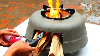 Casting a simple and effective smokeless stove from cement and sand saves firewood