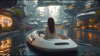 Girl in a Boat. Dreams of Future. Beautiful AI ART , Photography and inspiring Music