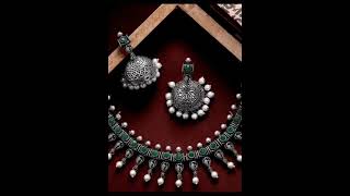 #Oxidised jwellery set #with earrings #new collection