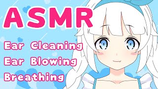 ASMR Ear Cleaning 💙 Breathing & Ear Blowing (No Talking)