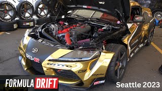 Formula Drift Seattle 2023 walk cars in the pit vendor booths + Link ECU Ford Falcon Bara engine