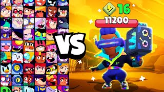 BROCK RGB vs ALL BRAWLERS! With 16 POWER-UPs! | Brawl Stars