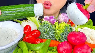 ASMR GIANT RAW VEGETABLE PLATTER (CRUNCHY EATING SOUNDS)