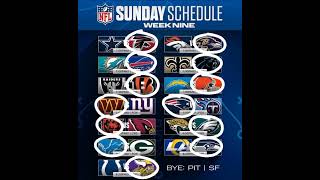 Week 9 Sunday Picks! Thoughts? #nfl #football #news #highlights #sports #picks #nflfootball