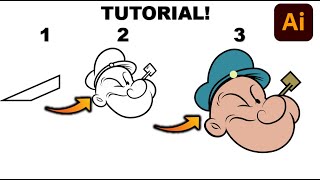 Popeye 2d Cartoon Character Drawing Adobe Illustrator Tutorials For Beginners