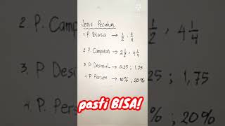 Matematika Pasti BISA. Jenis Pecahan. #short