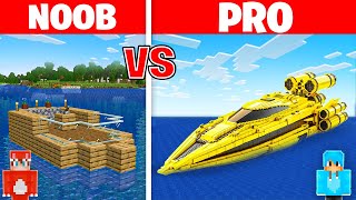 NOOB vs PRO: SPEEDBOAT House Build Challenge In Minecraft