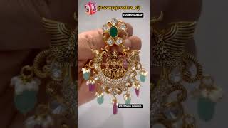 lightweight gold Lakshmi pendant designs with price | #Lavanyajewellers #vijayawada #goldjewellery