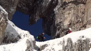 Skitour durchs Prestreljenik-Fenster / Prestreljeniško okno / Foro del Monte Forato