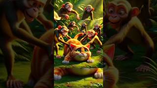 Cat dangerous monkey story fact  #cute #catlover #cartoon #funny #kitten #cutecat #trending #shorts