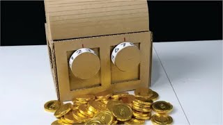 How to Make Treasure Chest with Safe Lock from cardboard