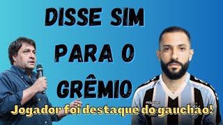 Reforço no Grêmio, confirmado por Alberto Guerra após receber 'sim' de reforço.