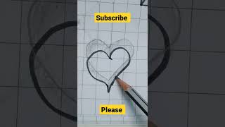 3d heart drawing easy #shorts #art#drawing #tiktok #viral