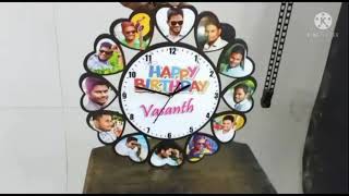 Hearts MDF clock photo frame