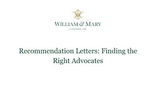 Recommendation Letters: Finding the Right Advocates