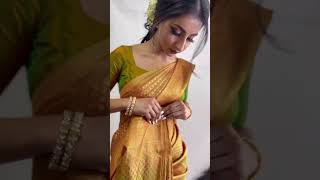 Banarasi silk saree draping # saree draping # shorts