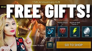 ✨ Get YOUR FREE GIFTS Now! Limited-Time 15th Anniversary Gifts FOR ALL ✨ RAID Shadow Legends