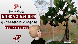 Круто получается! Собираю дерево бонсай. Холодный фарфор. Bonsai. Cherry tree made of cold porcelain