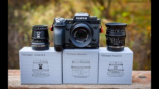 TTArtisan 17mm f/1.4,  35mm f/1.4  &  50mm f/1.2 Lenses on Fuji X-H2