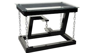 DIY Tensegrity Table with iron chain and glass