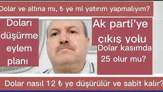 Döviz ve enflasyon için yapısal reform. Ak parti için çıkış yolu. Dolar ve altın senaryosu