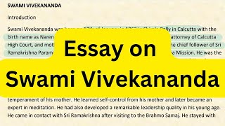 Essay on Swami Vivekananda