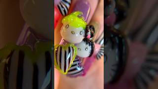 ⭐️BEETLEJUICE X HELLO KITTY!⭐️ #nails #nailart #tutorial #trendingshorts #trending #viralvideo