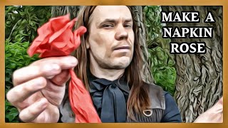 How to make a napkin rose.