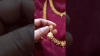 Gold forming Traditional mango haram set, Beautiful jimki,maatal🤩1150+shipping 🥳 Watsapp 8148299183